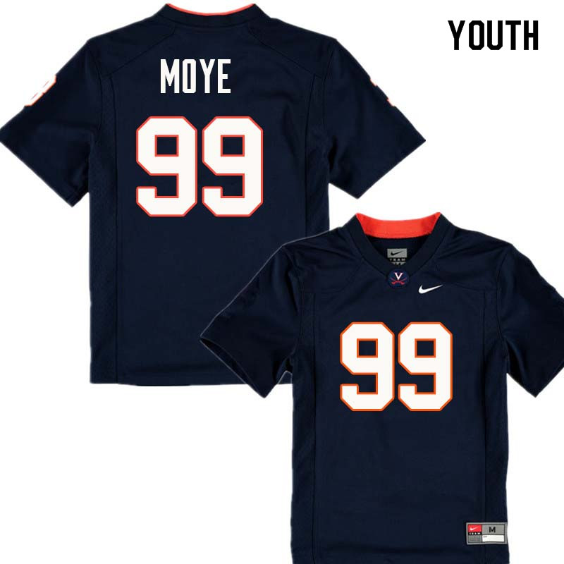 Youth #99 Juwan Moye Virginia Cavaliers College Football Jerseys Sale-Navy